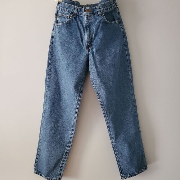 Men's Carhartt Denim Relaxed Fit Straight Leg Jeans Size 34 - Picture 3 of 5